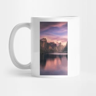 Norway Fjords Sunset Painting Mug